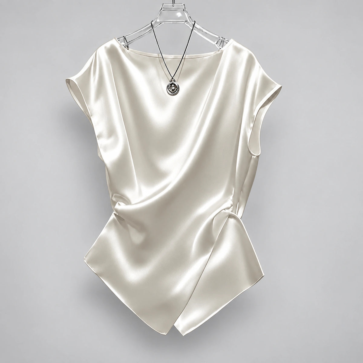 Blusa de Seda com Design Solto Chic Lenogue
