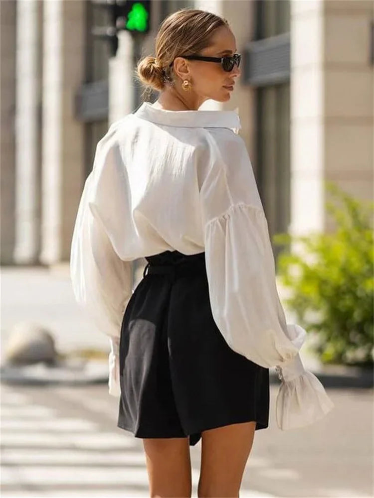 Blusa Transparente em Poliéster para Casual Chic Lenogue