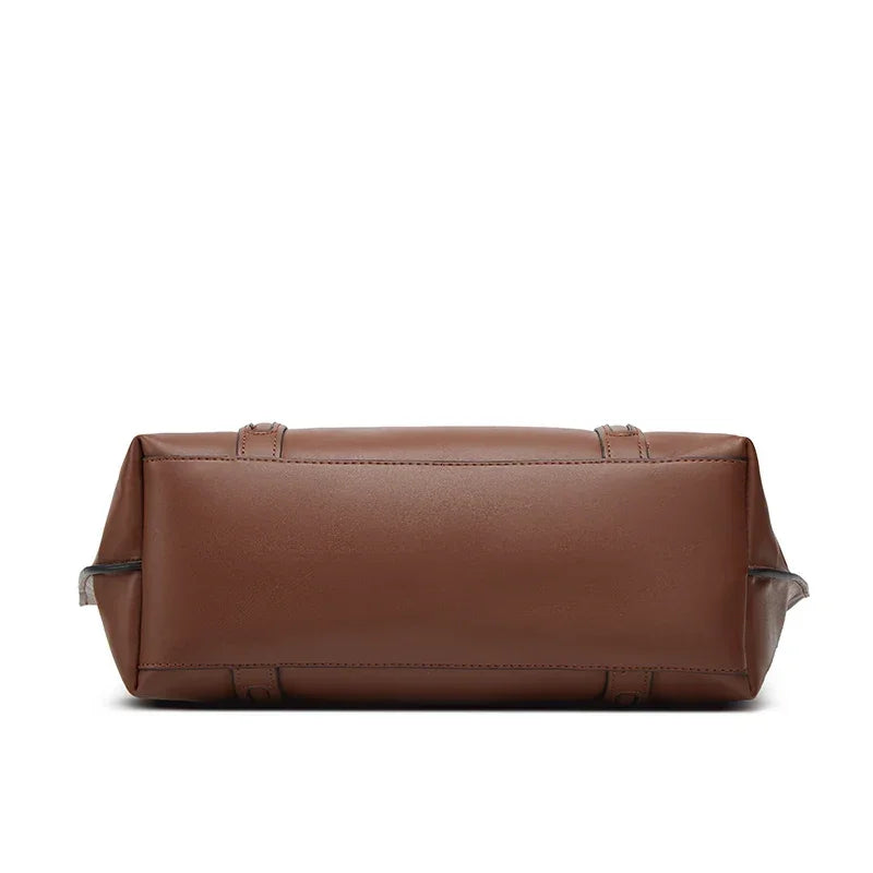 Bolsa Tote de Couro Sintético Minimalista com Alça Chic Lenogue