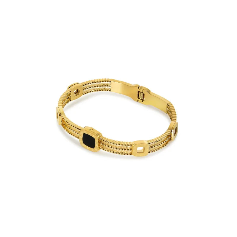 Bracelete Divine Ônix Summer Banhado em Ouro 18k Lenogue