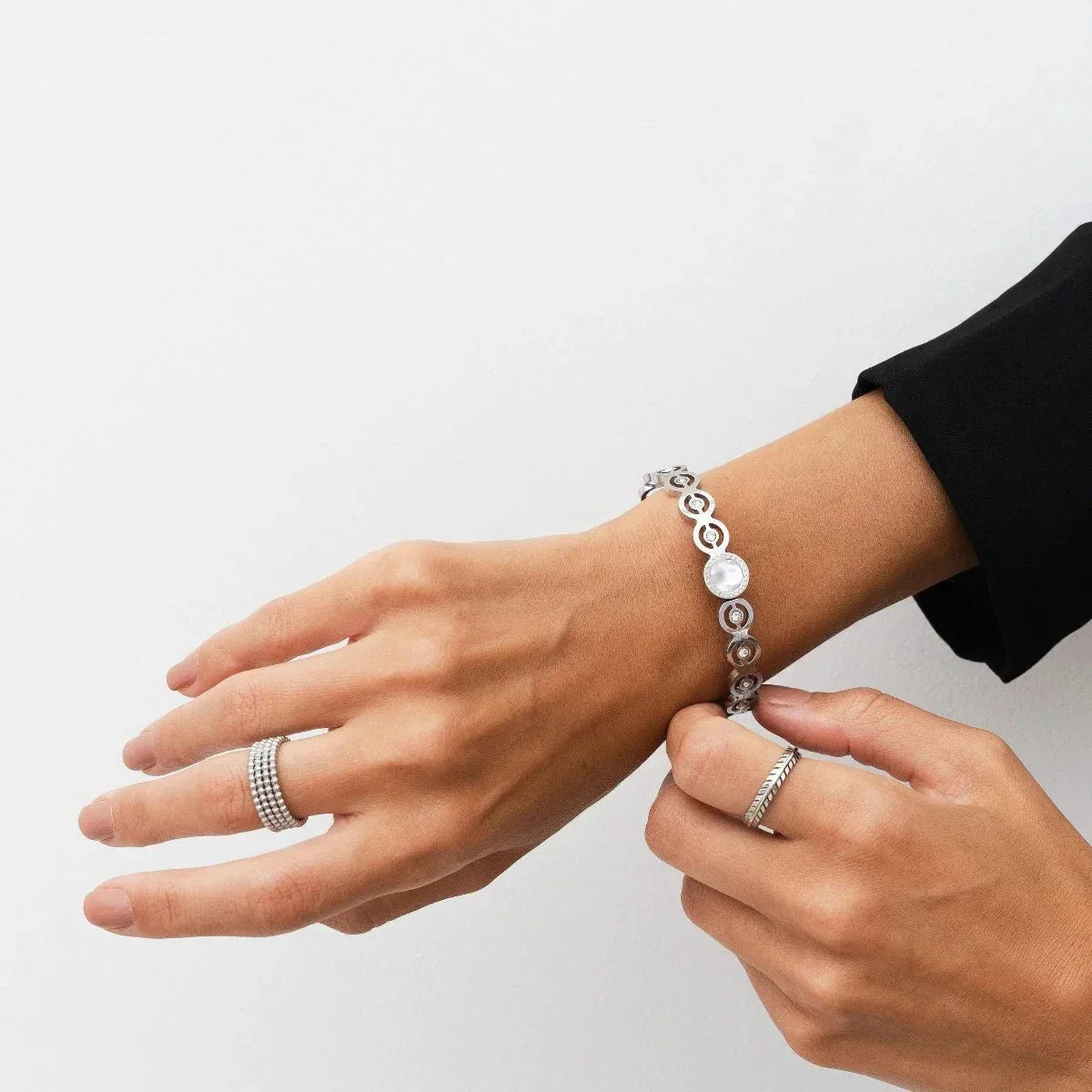 Bracelete Glamorous Olivia Pedra Zircônia Prata Lenogue