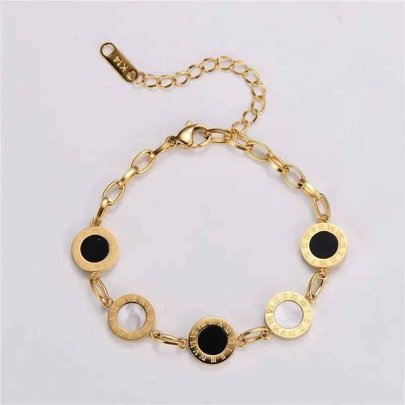 Bracelete Imperial ônix Milão Lenogue Ouro