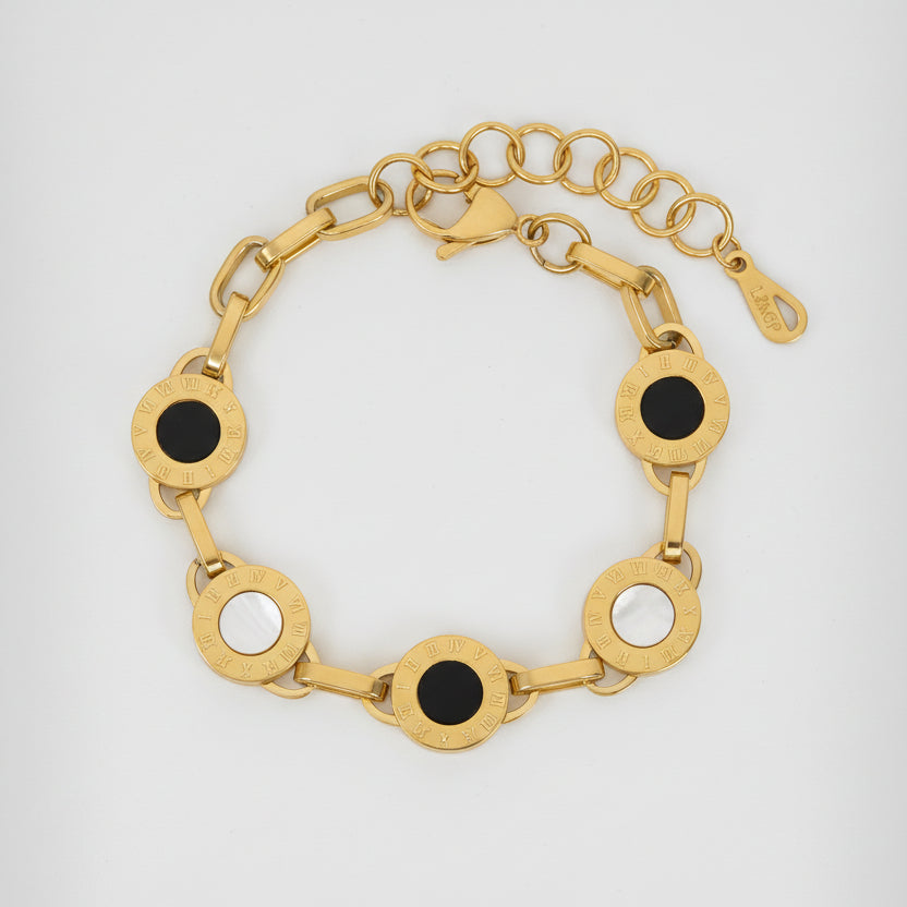 Bracelete Imperial ônix Milão Lenogue Ouro