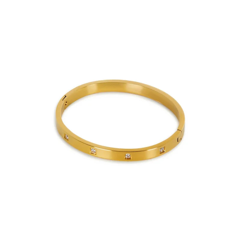 Bracelete Luxurious Amélie Banhado em Ouro 18k Lenogue