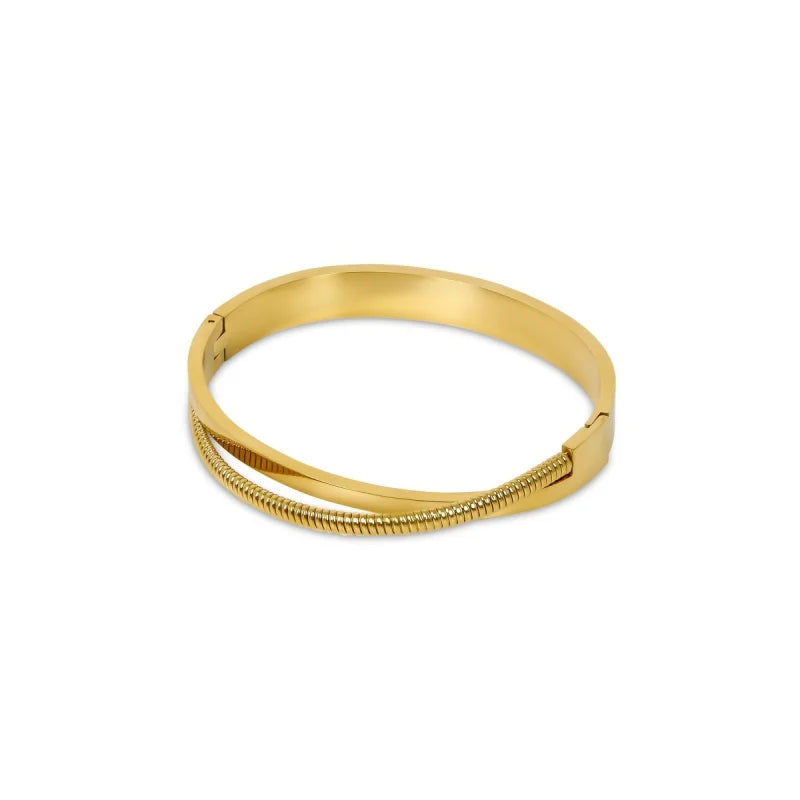 Bracelete Luxurious Dupla Harmonia Banhado em Ouro 18k Lenogue