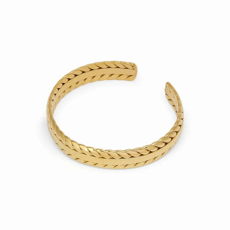 Bracelete Luxurious Folhas Dourada Banhado em Ouro 18k Lenogue