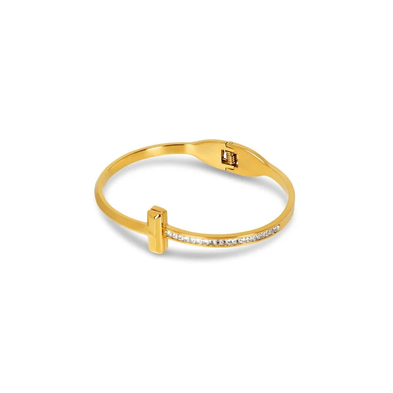 Bracelete Noble T-Bar Elegance Banhado em Ouro 18k Lenogue