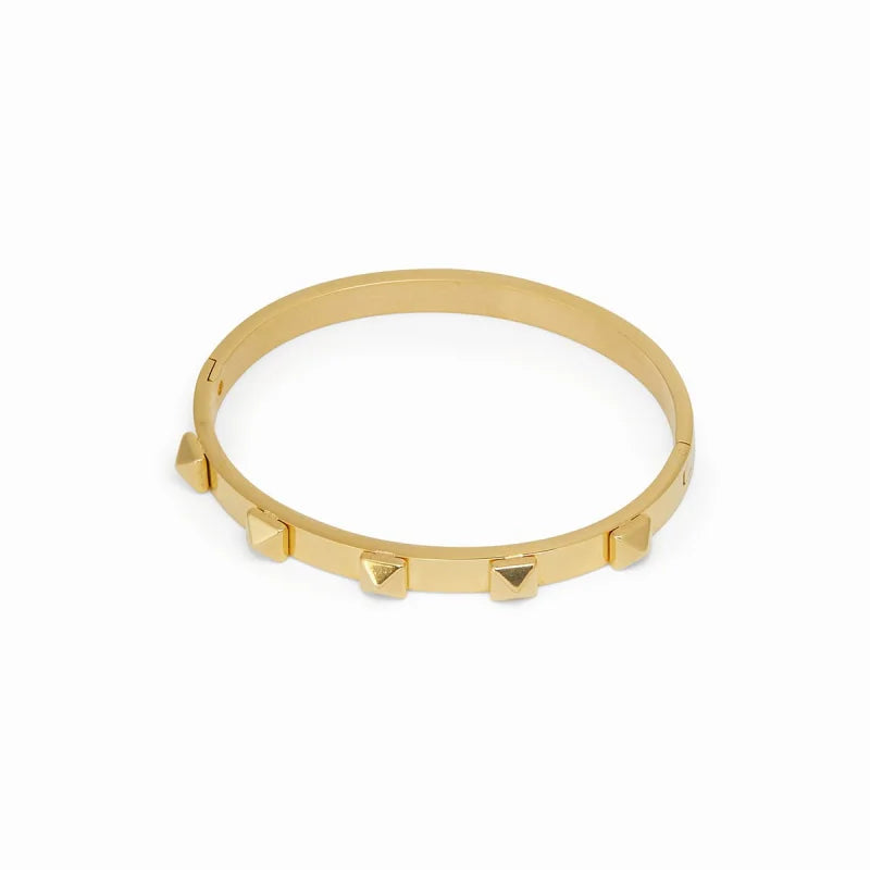 Bracelete Noble Tachas Banhado em Ouro 18K Lenogue