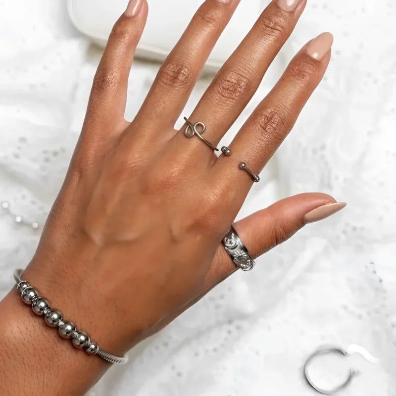 Bracelete Prestigious Anti Stress Ajustável Esferas Prata Lenogue