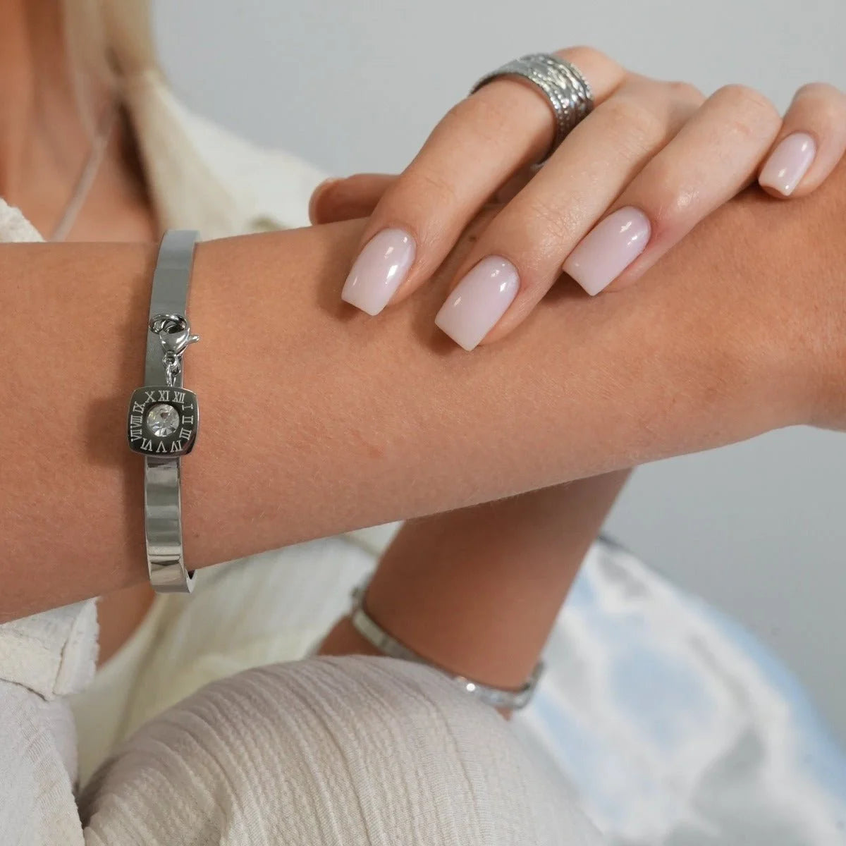 Bracelete Prestigious Square Charm Prata Lenogue