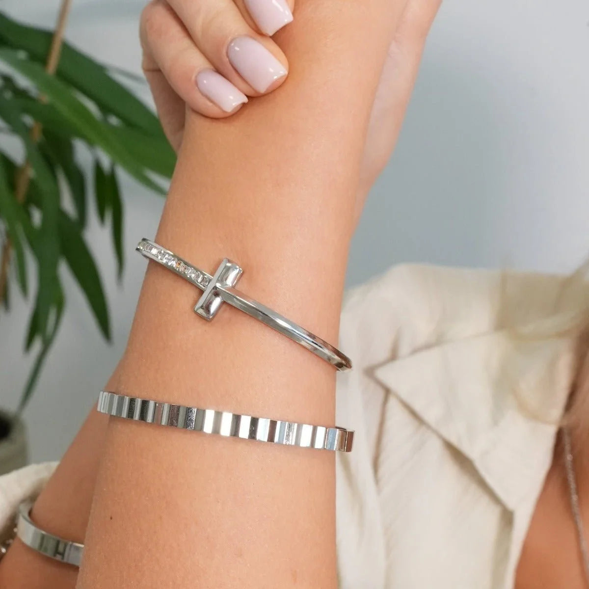 Bracelete Prestigious T-bar Elegance Prata Lenogue