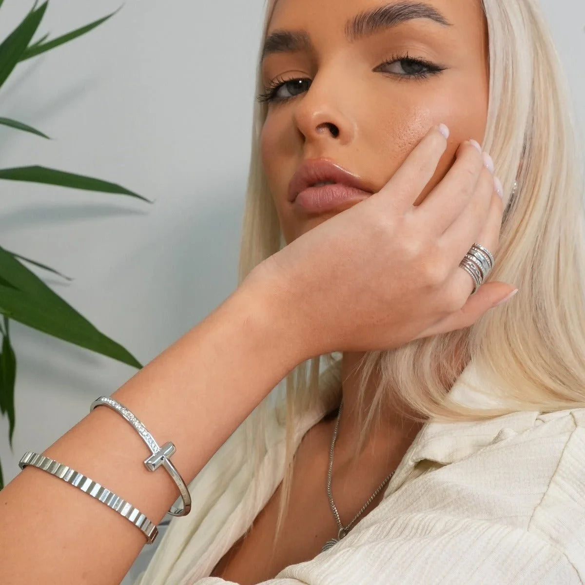 Bracelete Prestigious T-bar Elegance Prata Lenogue