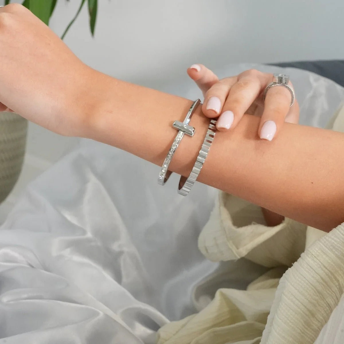 Bracelete Prestigious T-bar Elegance Prata Lenogue