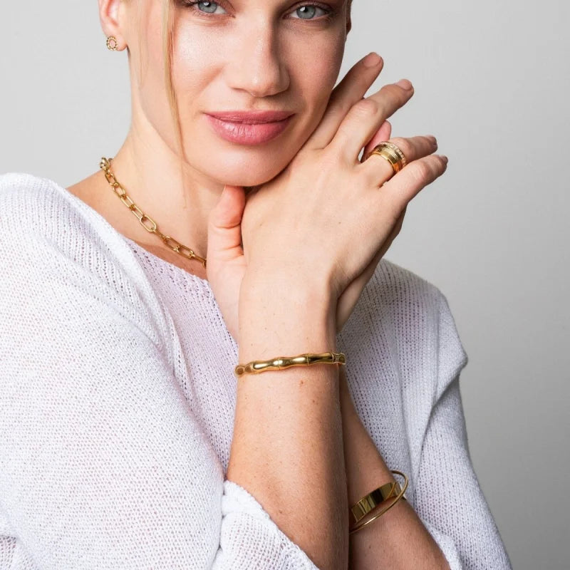 Bracelete Pure Bamboo Banhado em Ouro 18k Lenogue