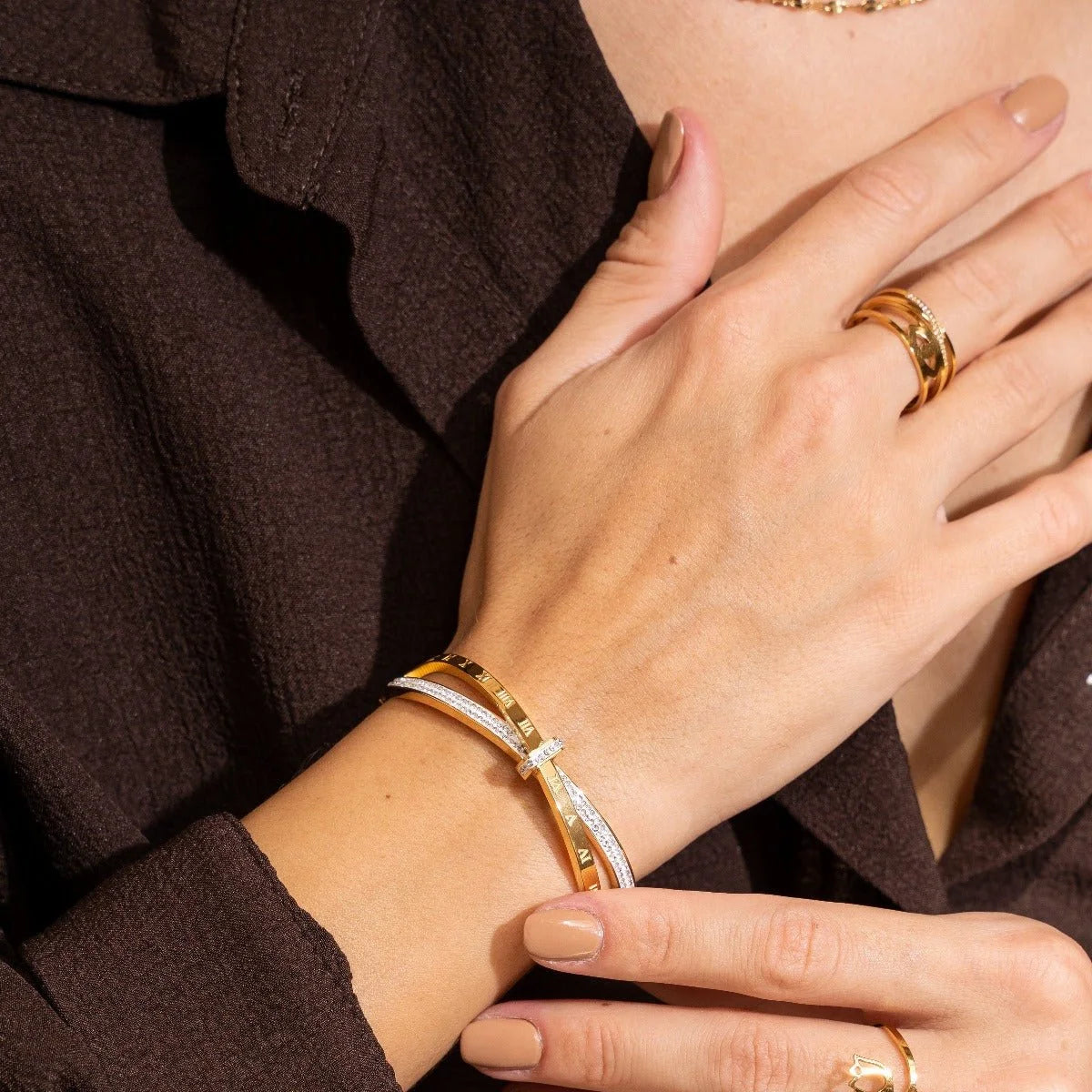 Bracelete Pure Romano Zircônia Lenogue 18cm