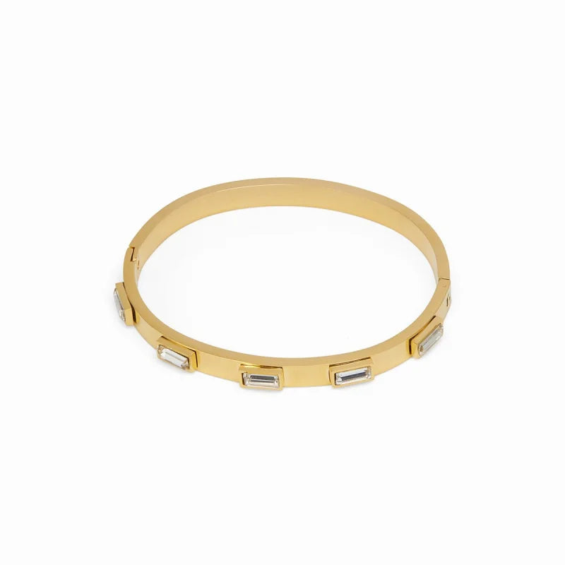 Bracelete Radiant Cristais Navete Banhado em Ouro 18K Lenogue