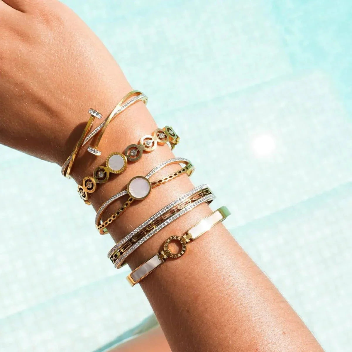 Bracelete Radiant Ivy Pedra Cristais Lenogue Ouro