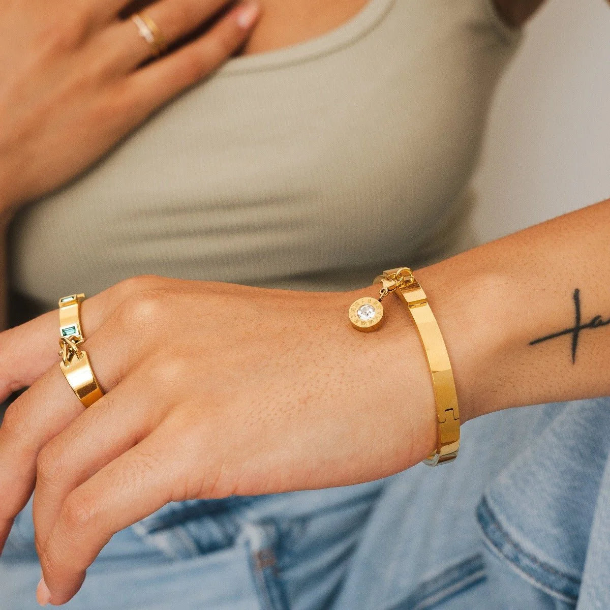 Bracelete Radiant Uniq Banhado a Ouro 18k Lenogue 17cm