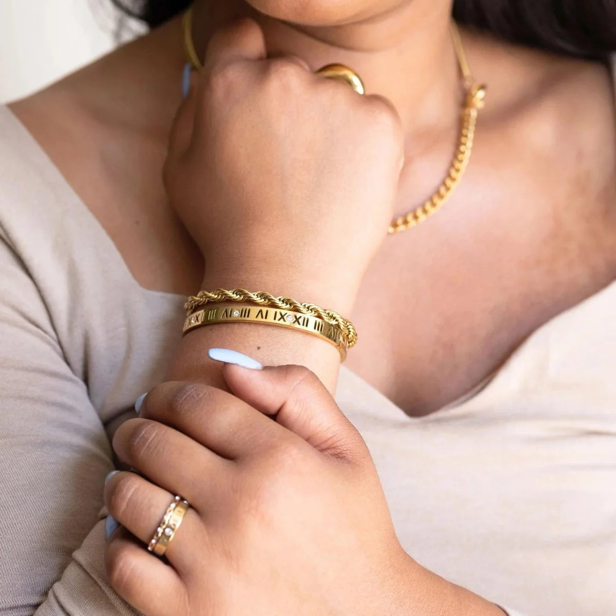 Bracelete Royal Algarismo Romanos Lenogue Ouro