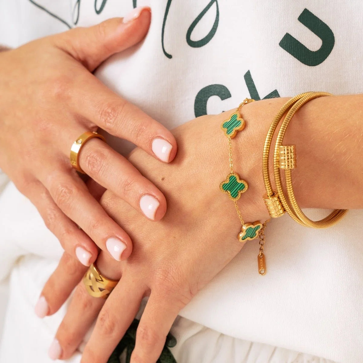 Bracelete Royal Espiral Tríplice Banhada em Ouro 18k Lenogue 18cm