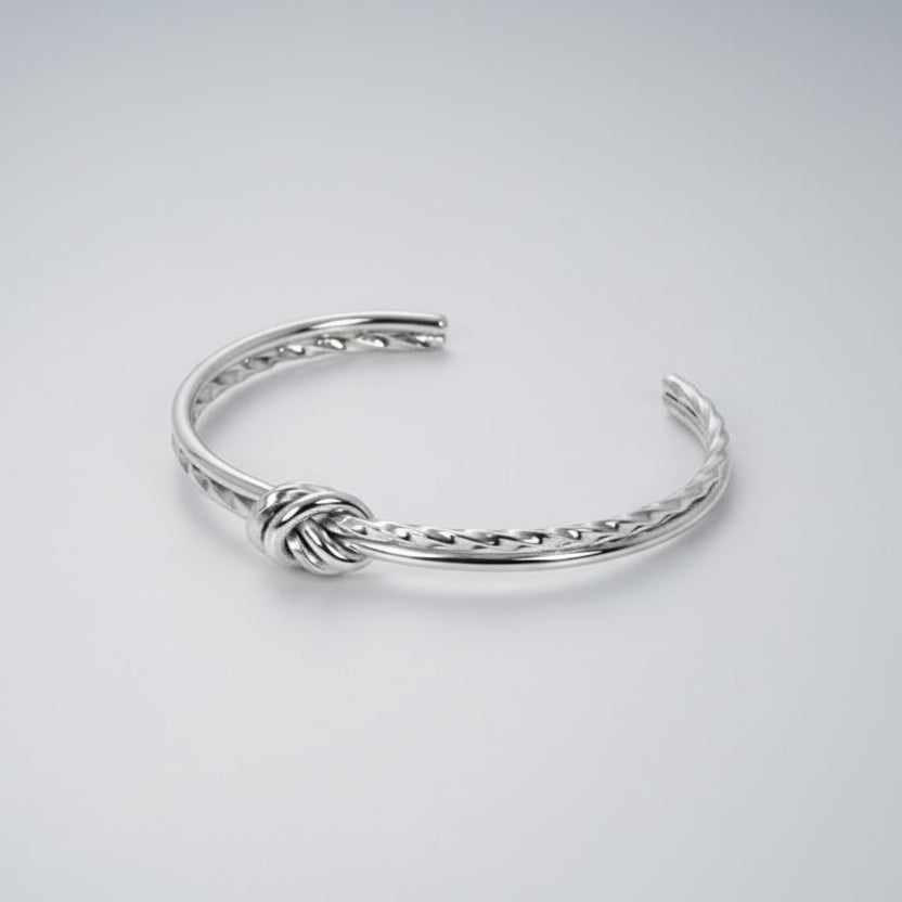 Bracelete Royal Nó Torcido Prata Lenogue