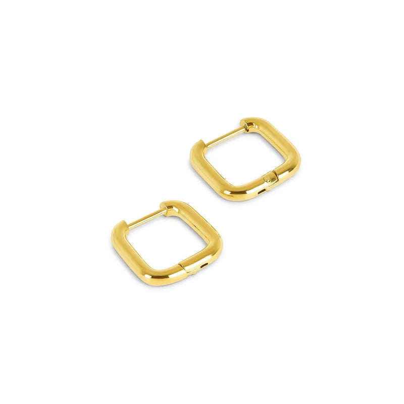 Brinco Glamorous Argola Quadrado Banhado em Ouro 18k Lenogue