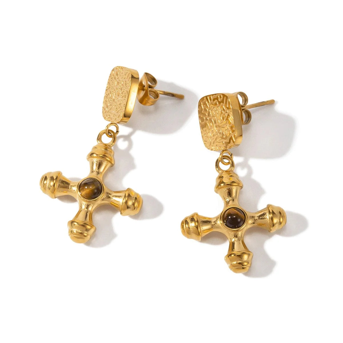 Brinco Glamorous Olho de Tigre Lenogue Ouro