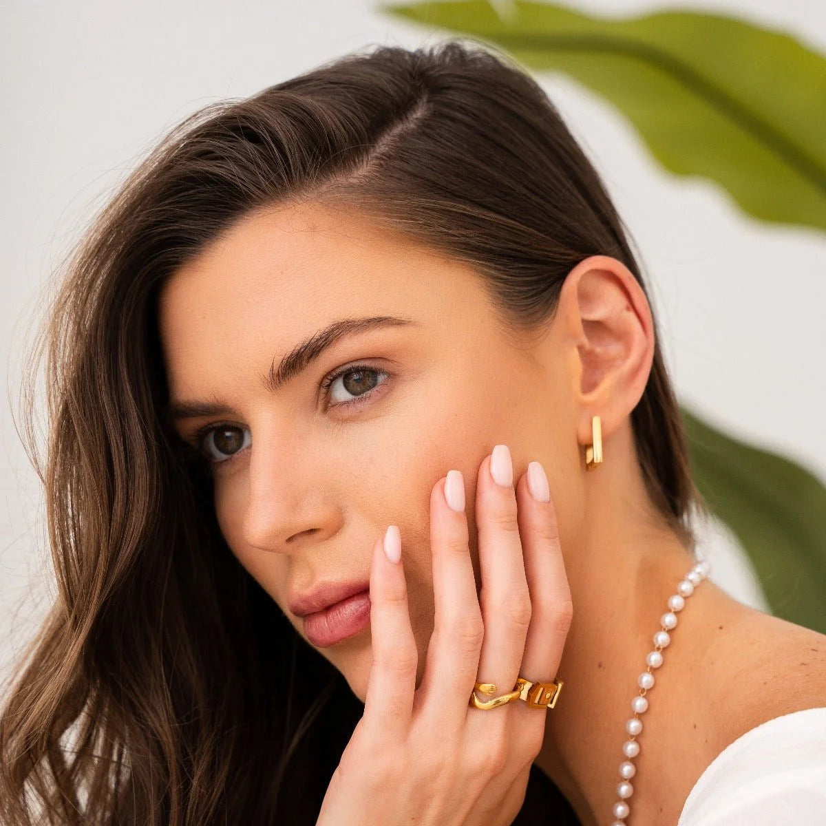 Brinco Prestigious Argola Quadrada Leonor Lenogue Ouro