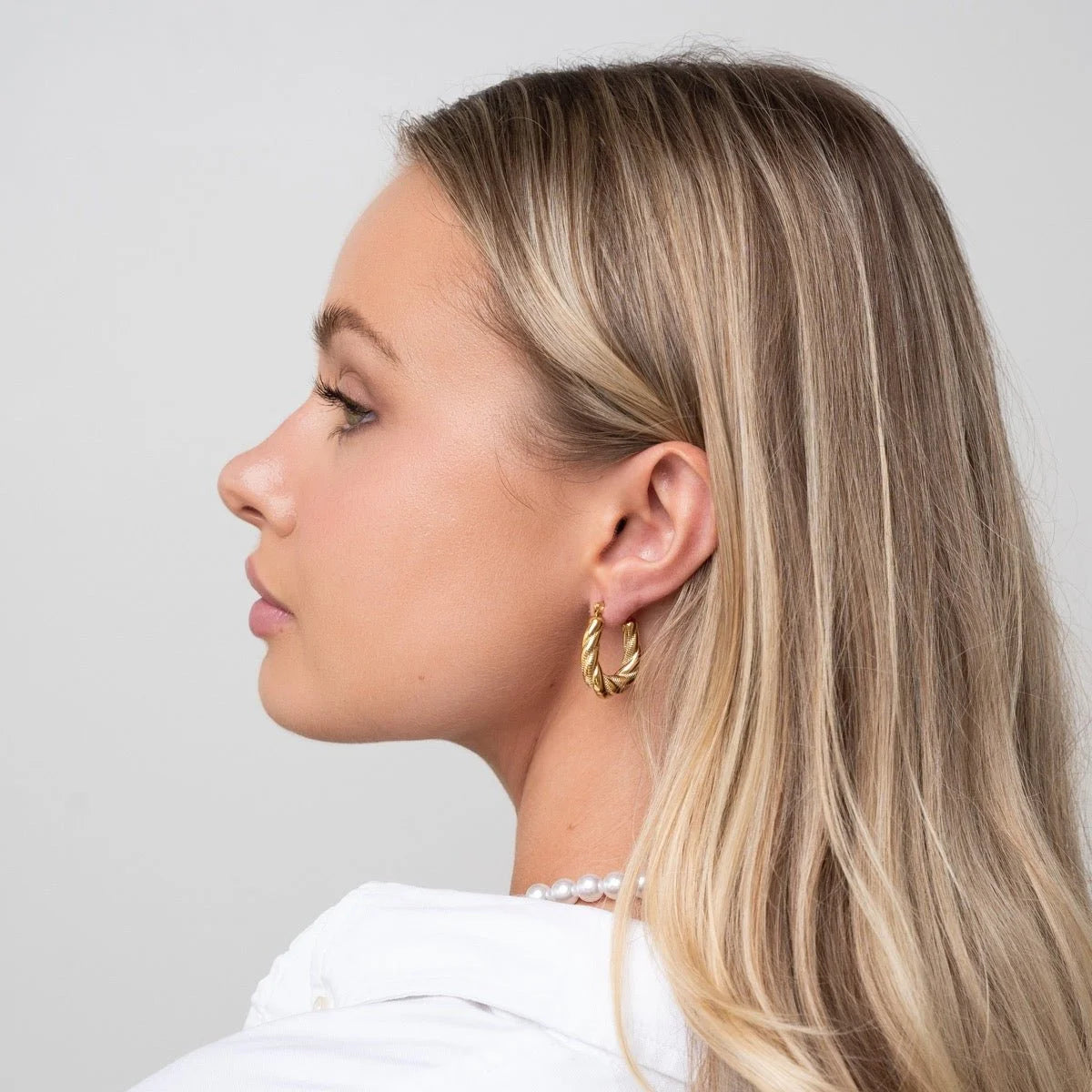 Brinco Pure de Argola Torcido Lenogue Ouro