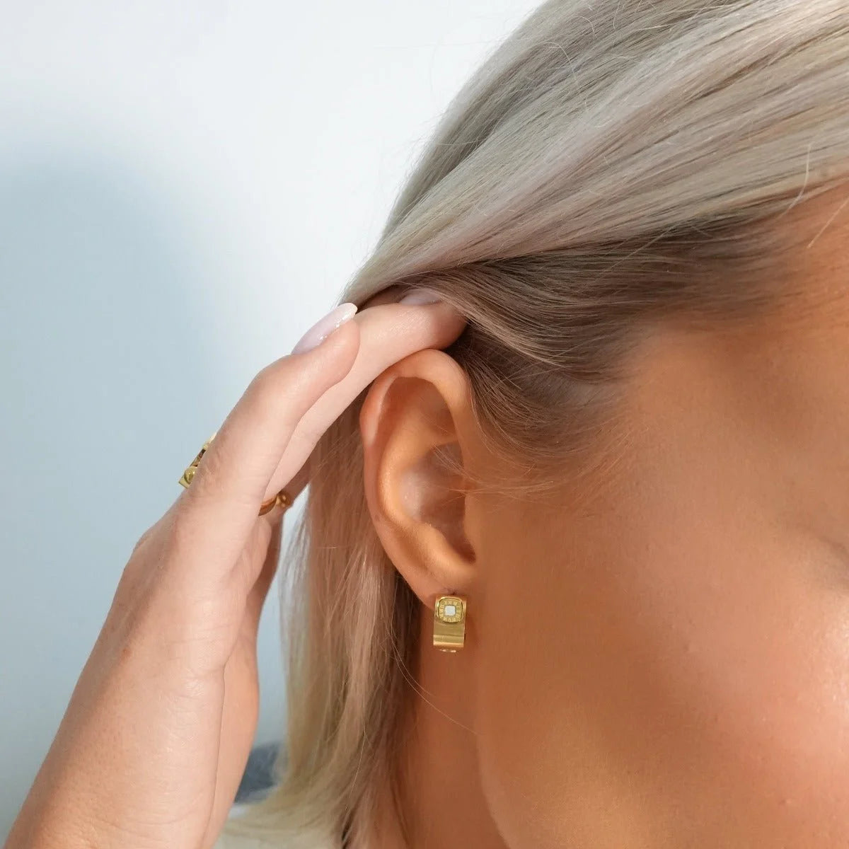 Brinco Pure Square Charm Lenogue Ouro