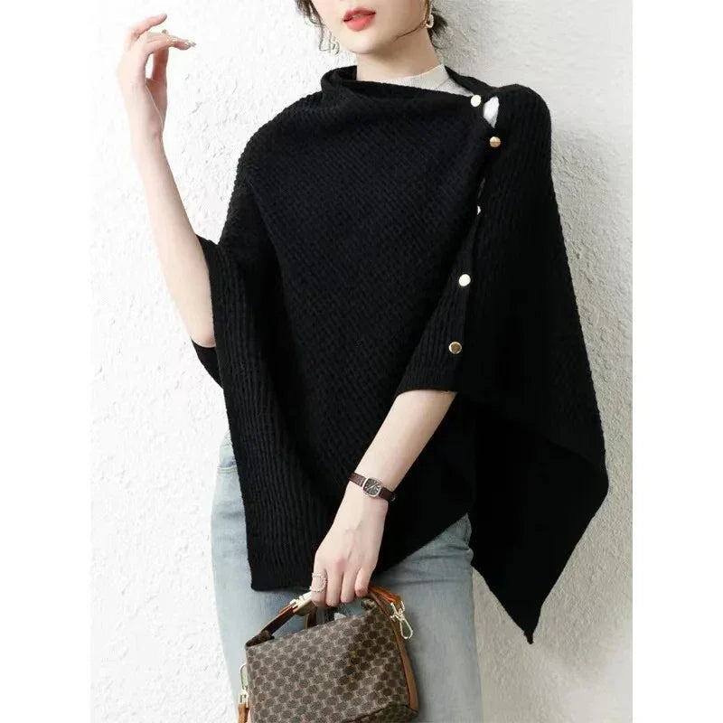 Cachecol em Cashmere com Botões para Inverno Lenogue