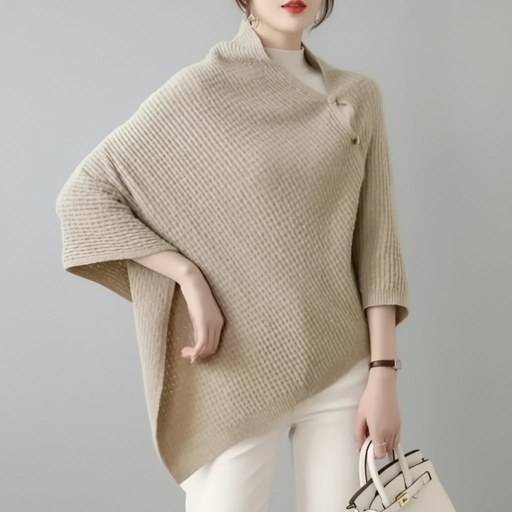 Cachecol em Cashmere com Botões para Inverno Lenogue Bege