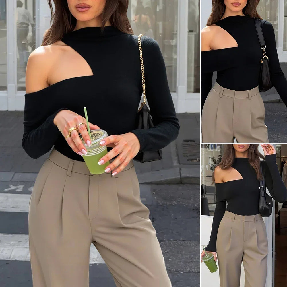 Camiseta de Malha Gola Redonda Manga Longa Lenogue