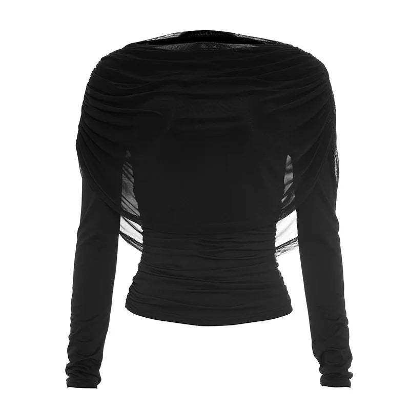 Camiseta de Tricô com Manga Longa e Gola Redonda Éclat Lenogue