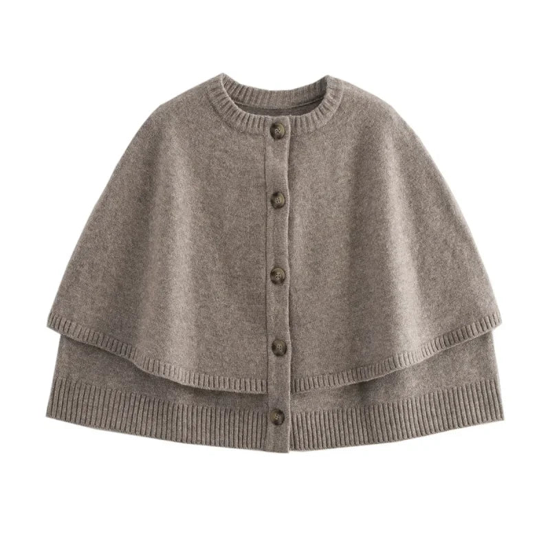 Cardigã Capa Cropped em Tricot para Casual Chic Lenogue