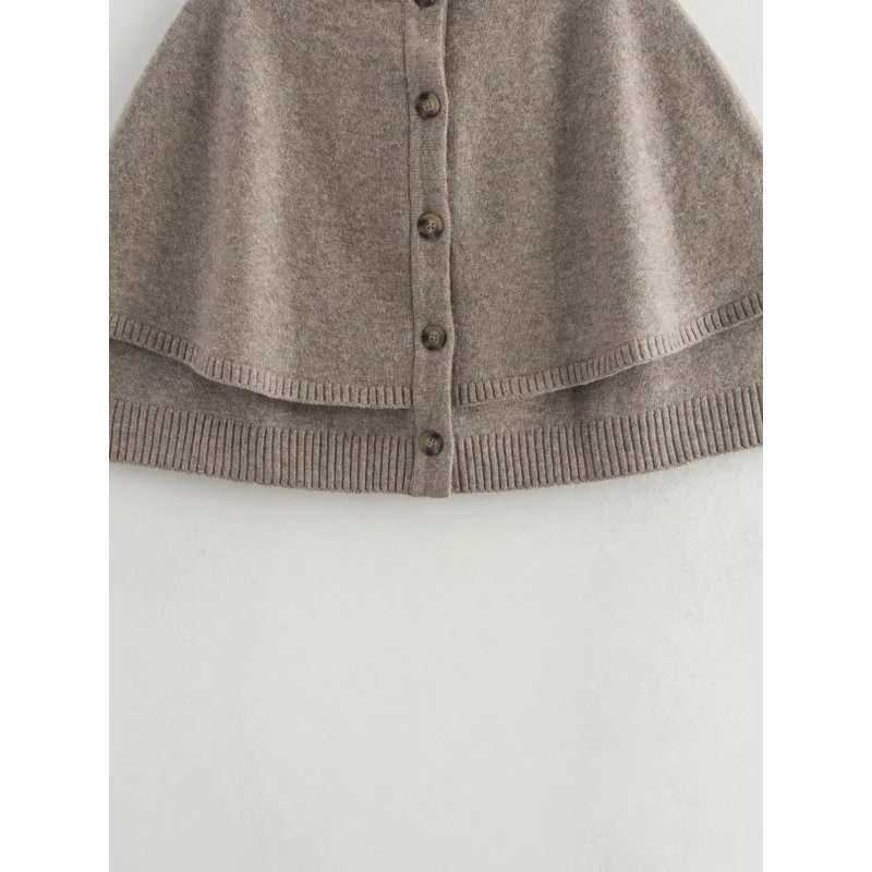 Cardigã Capa Cropped em Tricot para Casual Chic Lenogue