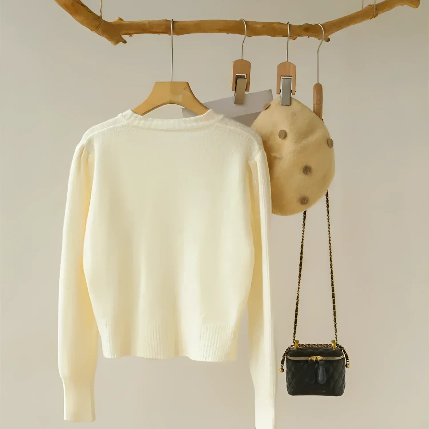 Cardigã em Tricot com Laço para Casual Chic Lenogue