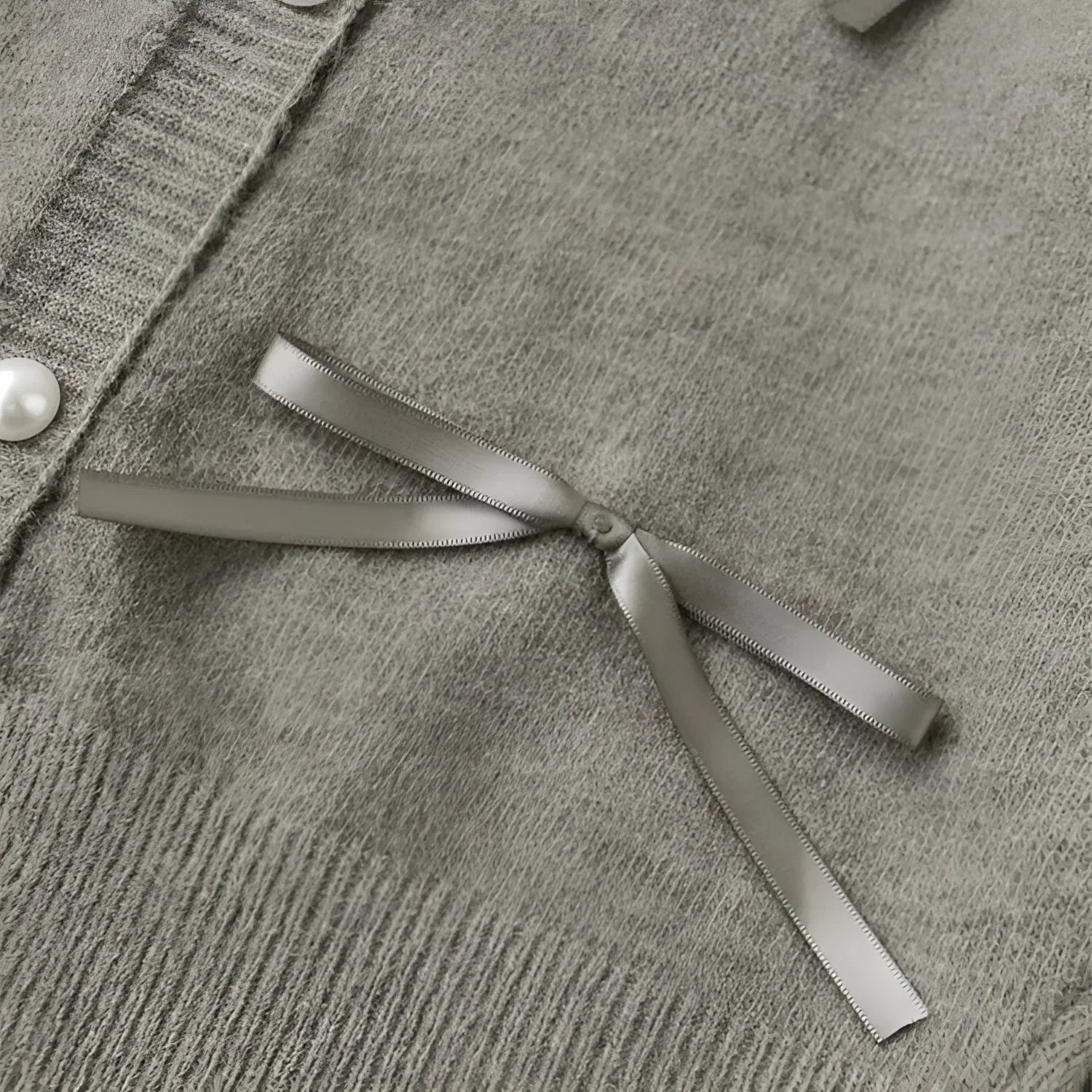 Cardigã em Tricot com Laço para Casual Chic Lenogue