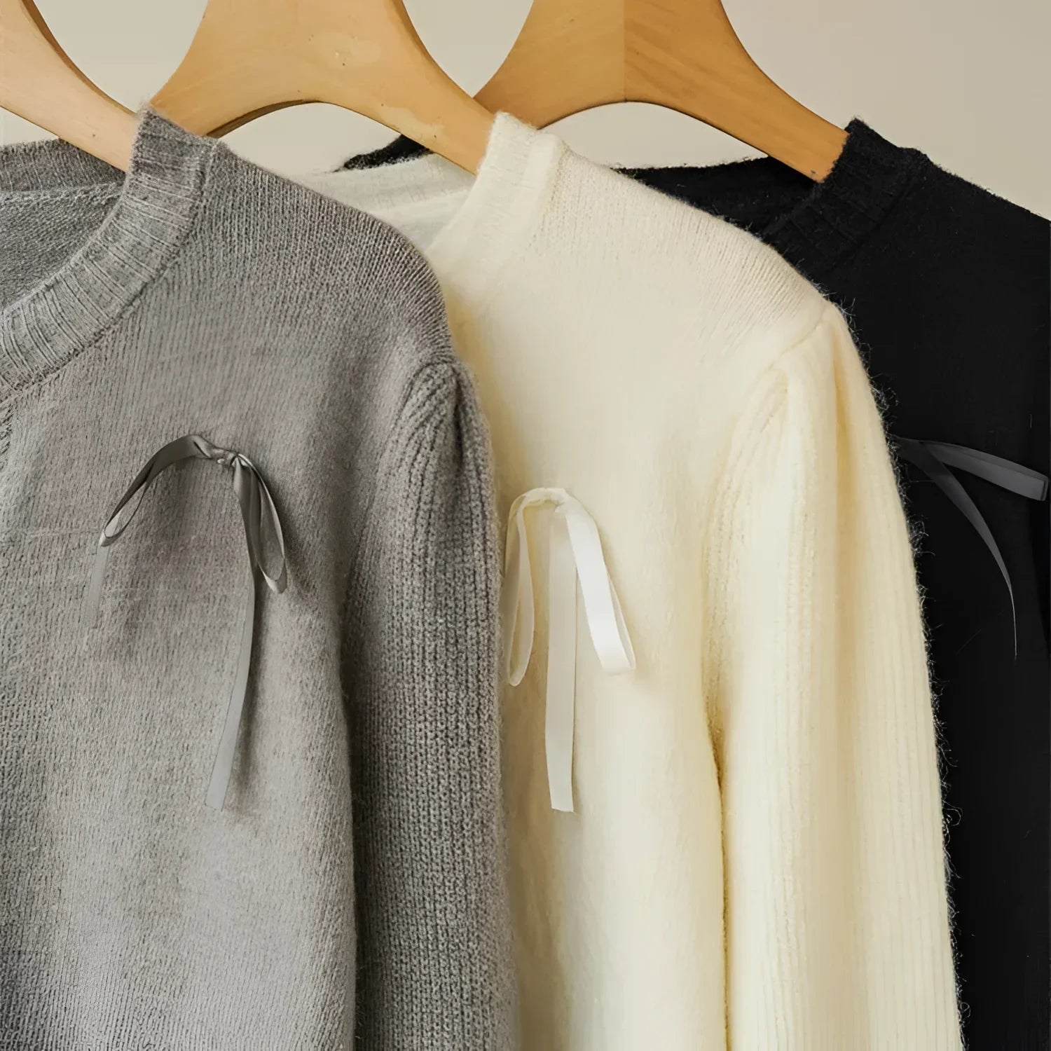 Cardigã em Tricot com Laço para Casual Chic Lenogue