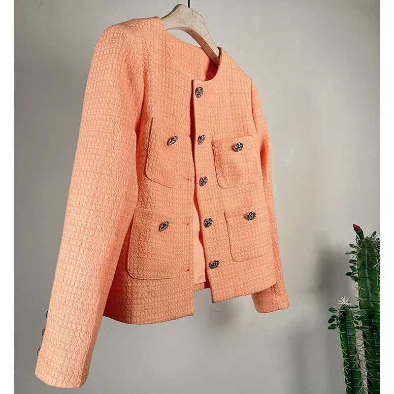 Casaco Tweed Laranja para Trabalho e Eventos Lenogue
