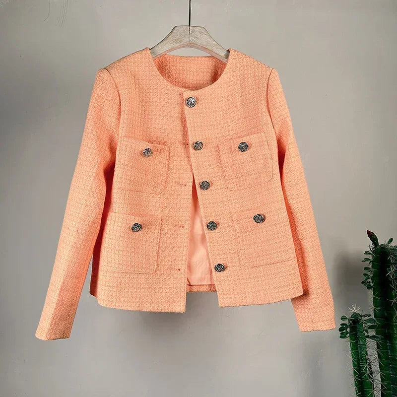 Casaco Tweed Laranja para Trabalho e Eventos Lenogue / p