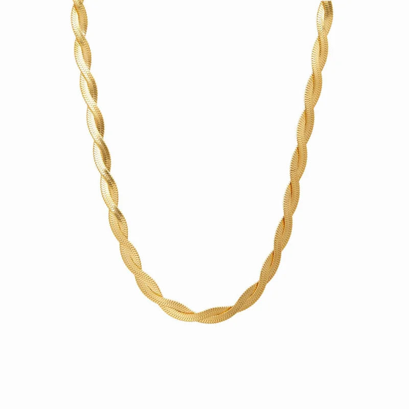 Colar Glamorous Twist Banhado em Ouro 18K Lenogue