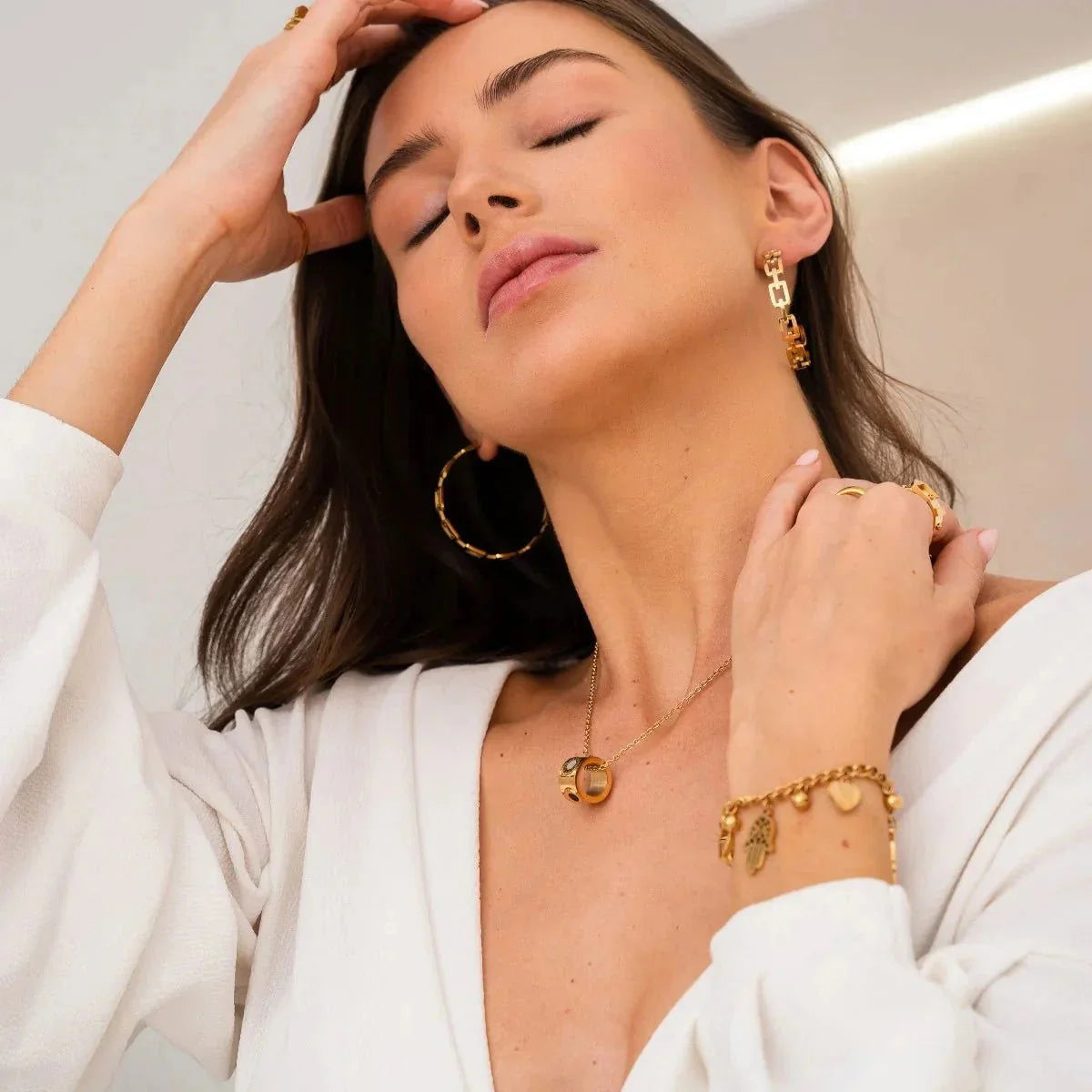 Colar Imperial Giratório Numeral Romanos Lenogue Ouro