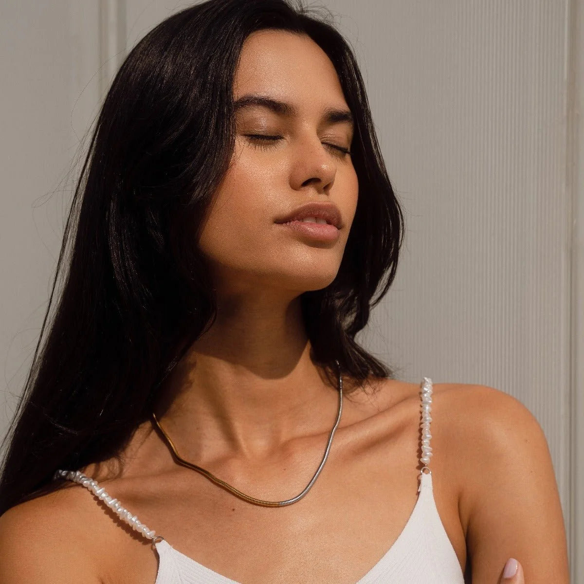 Colar Noble Contraste Malha Lenogue 45cm