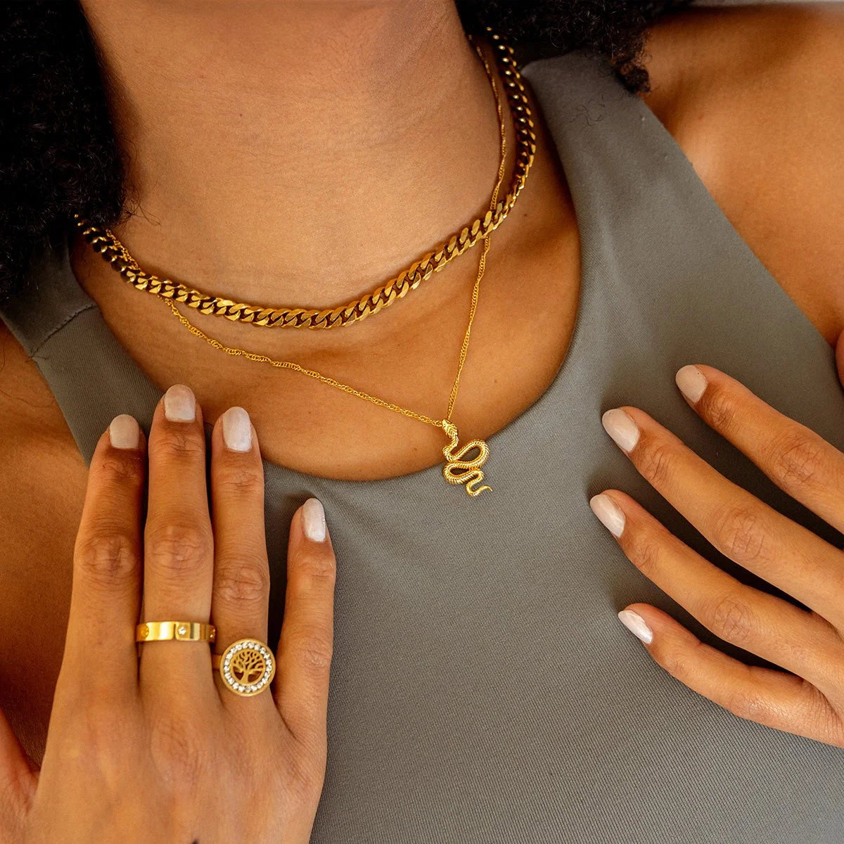 Colar Noble Serpente Pingente Lenogue 45cm