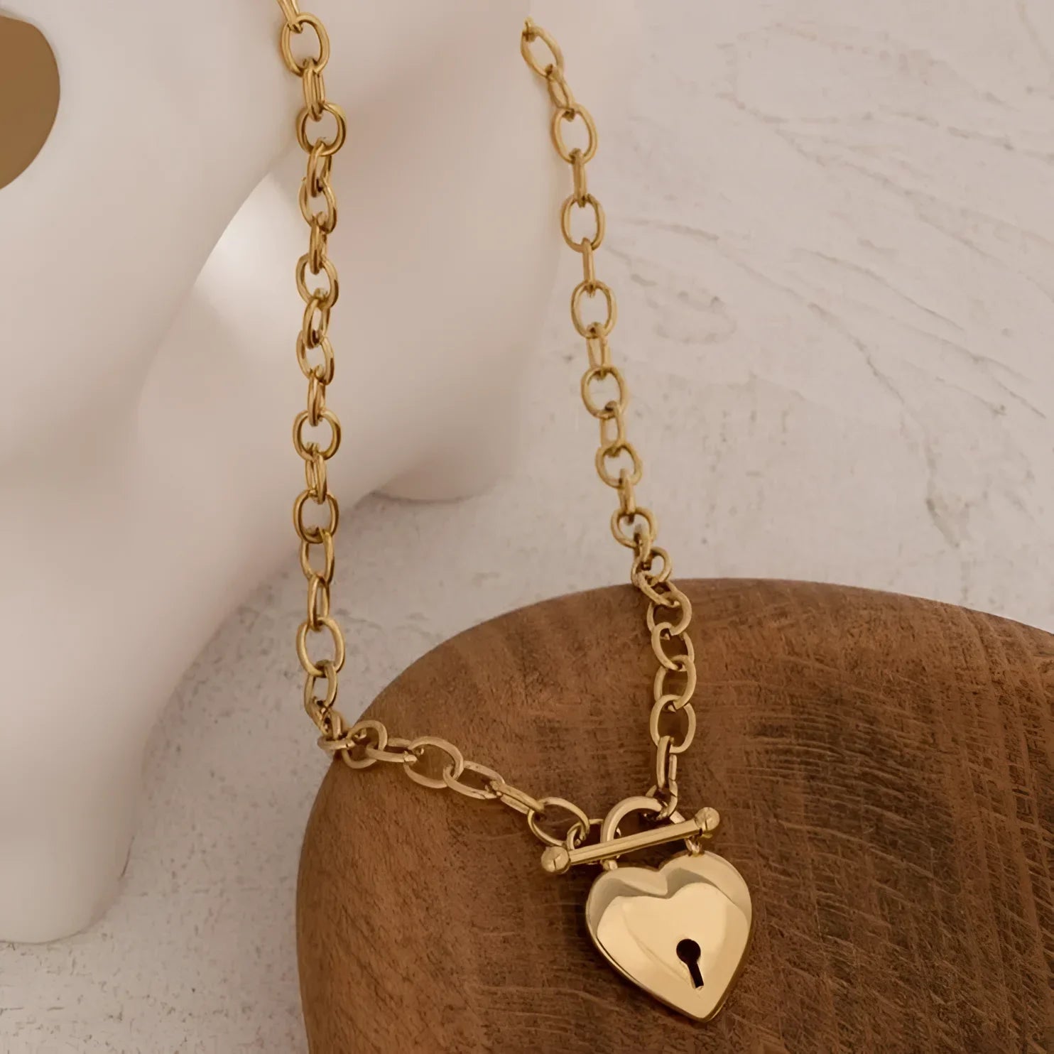 Colar Prestigious Amor Eterno Coração Lenogue Ouro