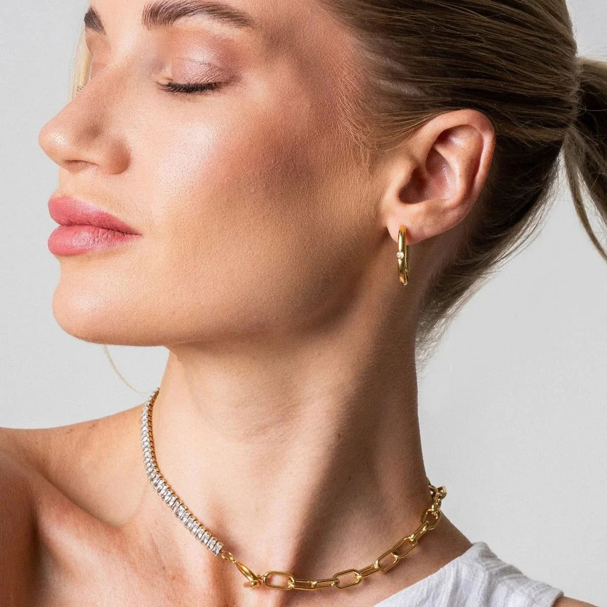 Colar Prestigious Gargantilha Riviera Baguete Lenogue Ouro