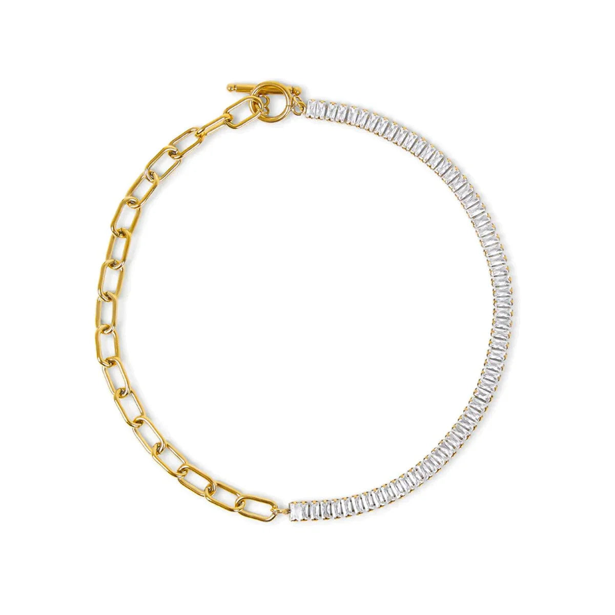 Colar Prestigious Gargantilha Riviera Baguete Lenogue Ouro