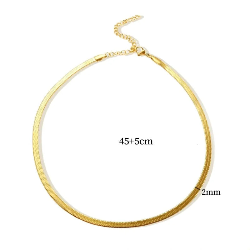 Colar Prestigious Malha Snake Fina 2mm Lenogue Ouro
