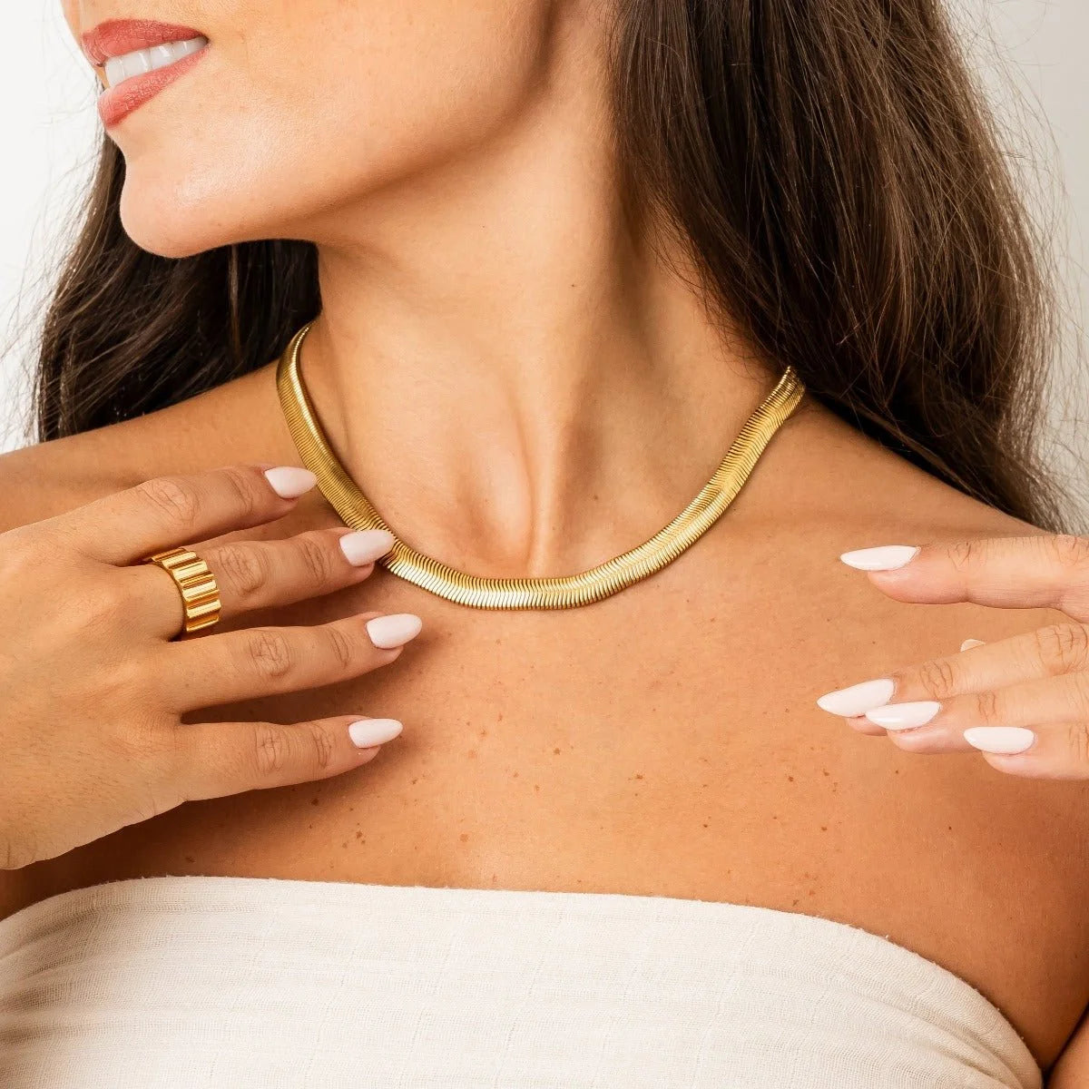 Colar Radiant Gargantilha Gaia Malha Lenogue Ouro